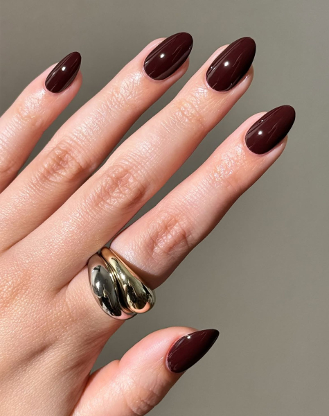 Fall Nail Color Trends 2026 Almost black nail polish