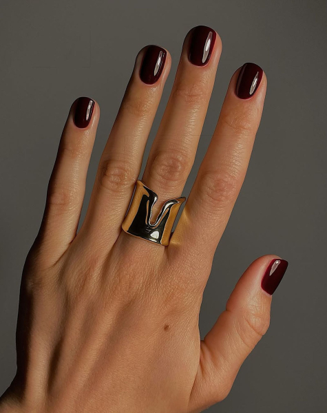 Fall Nail Color Trends 2026 Almost black nail polish