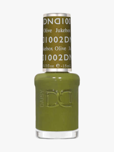 DND Gel Jukebox Olive in branded component on a light gray background