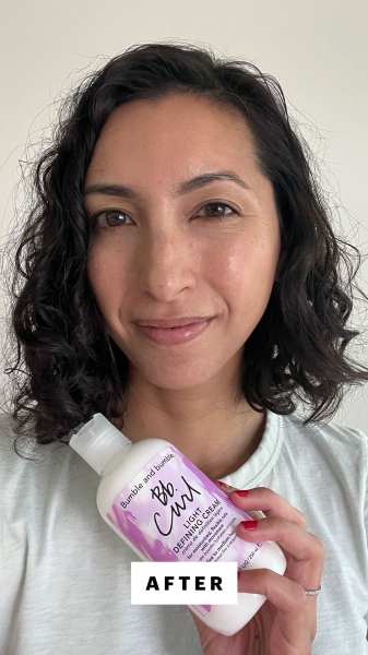 Deanna Pai after applying the Bumble and Bumble Curl Light Defining Styling Cream