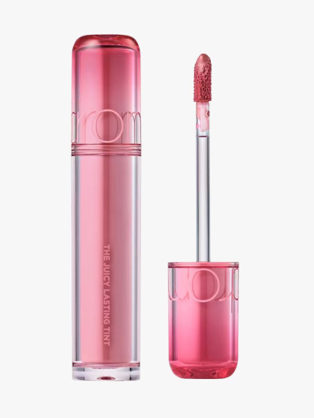 Rom&nd The Juicy Lasting Tint in branded component on a light gray background