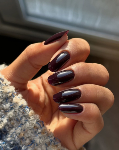 Fall Nail Color Trends 2026 Almost black nail polish